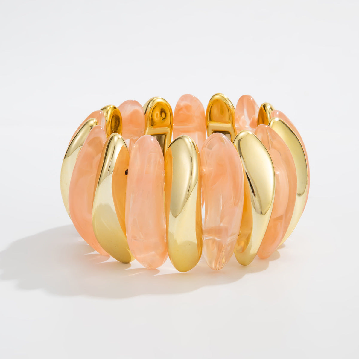 Planderful Vienna Verve Resin Color Bracelet For Women Bold Retro Elastic Statement Jewelry