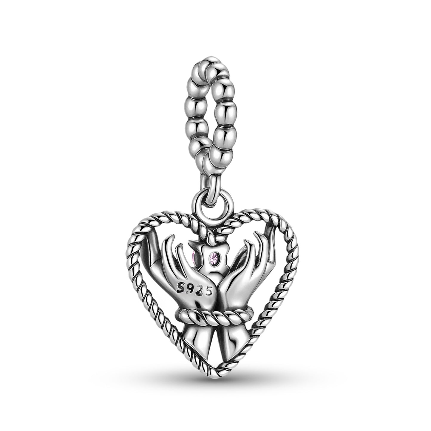 Planderful Jewelry Sterling Silver Heart Pendant With Zircon