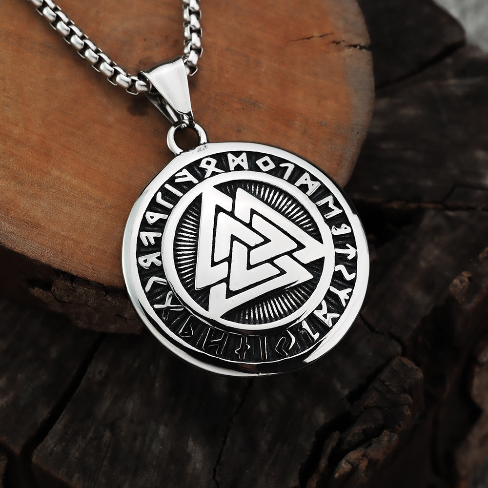 Cross-Border Nordic Viking Rune Pendant Men's Necklace Jewelry