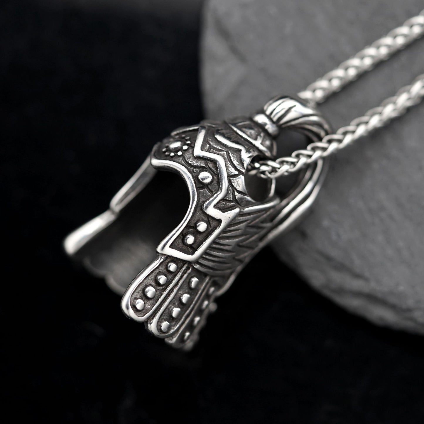 Steel Necklace - Vintage Soldier Helmet Pendant