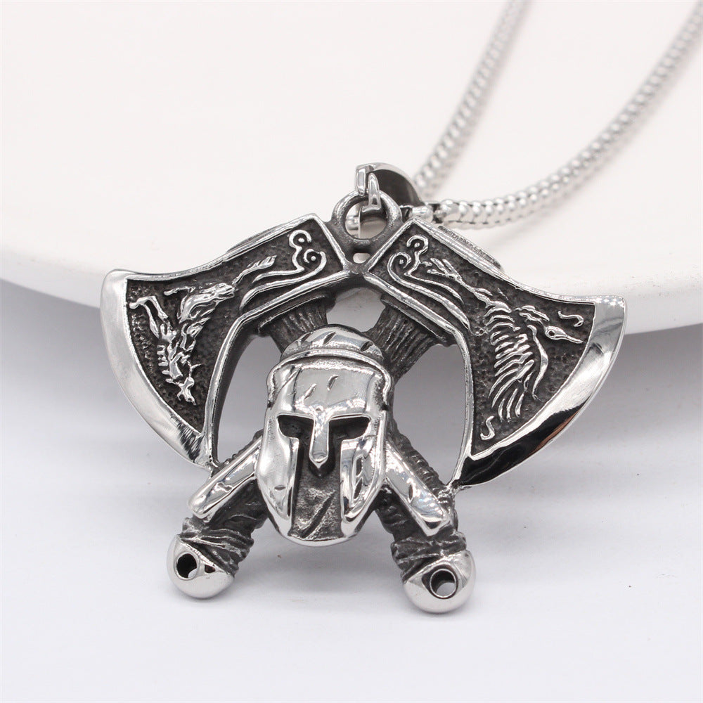 Planderful Viking Axe Pendant Titanium Steel Jewelry For Men And Women Protection Charm