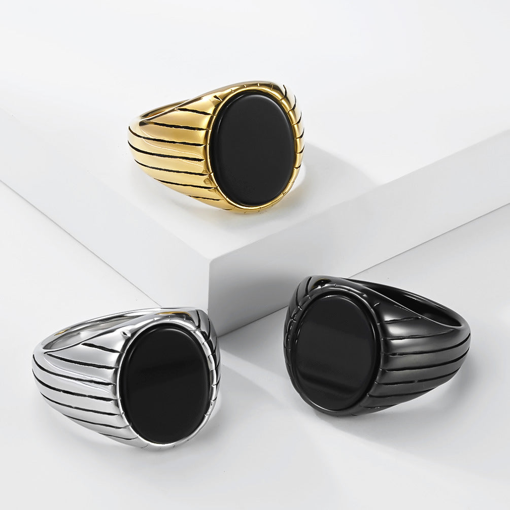 Vintage Trendy Stainless Steel Ring