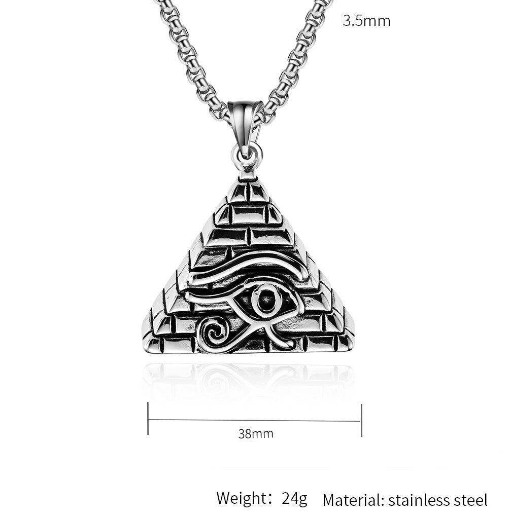 Eye Of Horus Titanium Steel Necklace Pendant Planderful For Retro Egyptian Jewelry Lovers