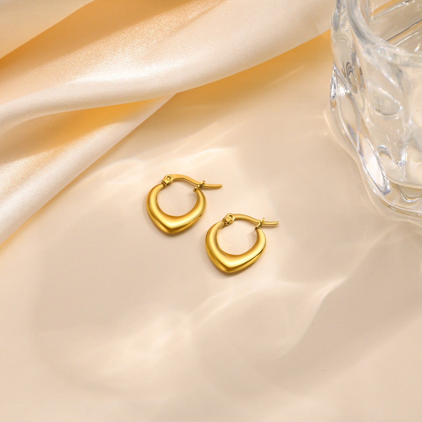 Fashion Personalized Women's Stainless Steel 18K Gold Earrings