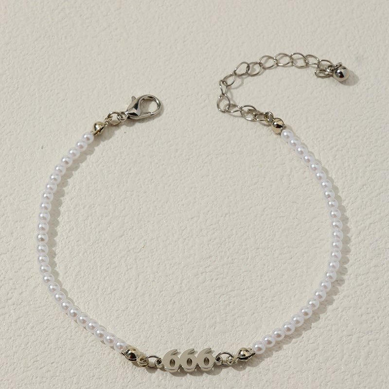 Pearl Chain Letter Pendant Bracelet - Vienna Verve Collection