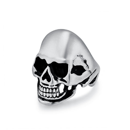 Dark Classic Skull Titanium Steel Ring for Men's HipHop Jewelry