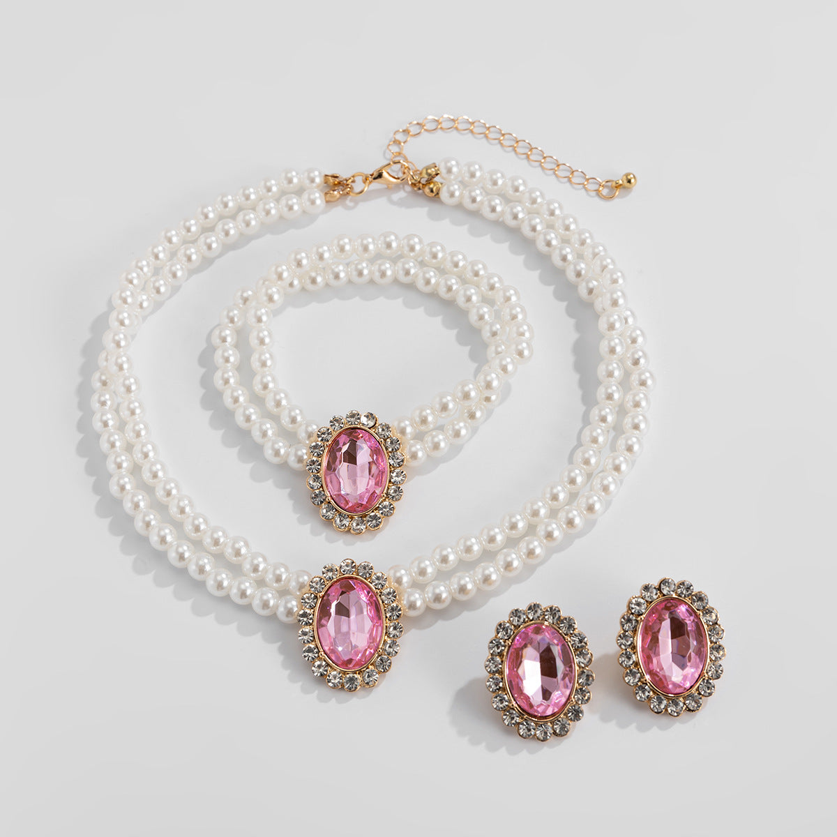Planderful Vienna Verve Collection – Elegant Retro Pearl and Zircon Jewelry Set