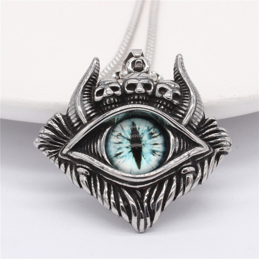 Titanium Steel Pendant Unisex Retro Protective Symbols Devils Eye Bulls Eye Planderful