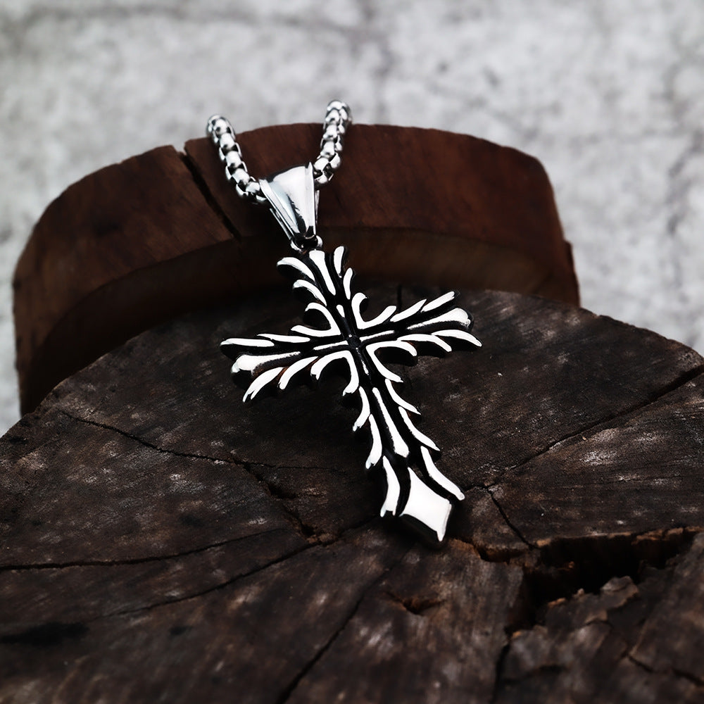 Cross Viking Stainless Steel Men's Pendant Necklace