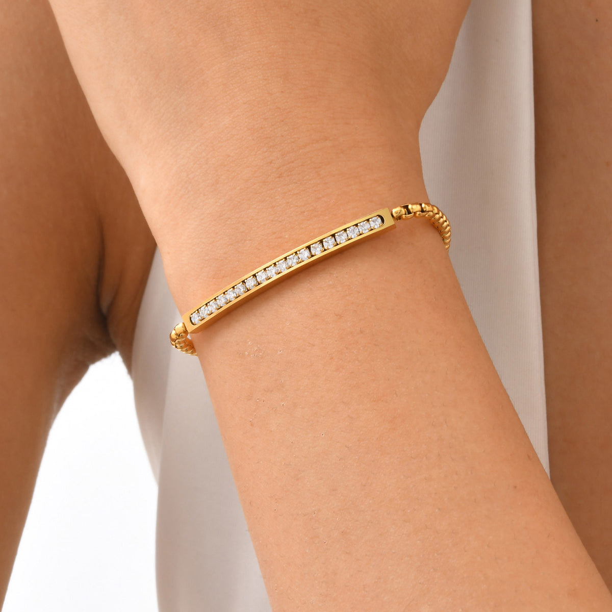 Zircon Minimalist Stainless Steel Bracelet Unisex