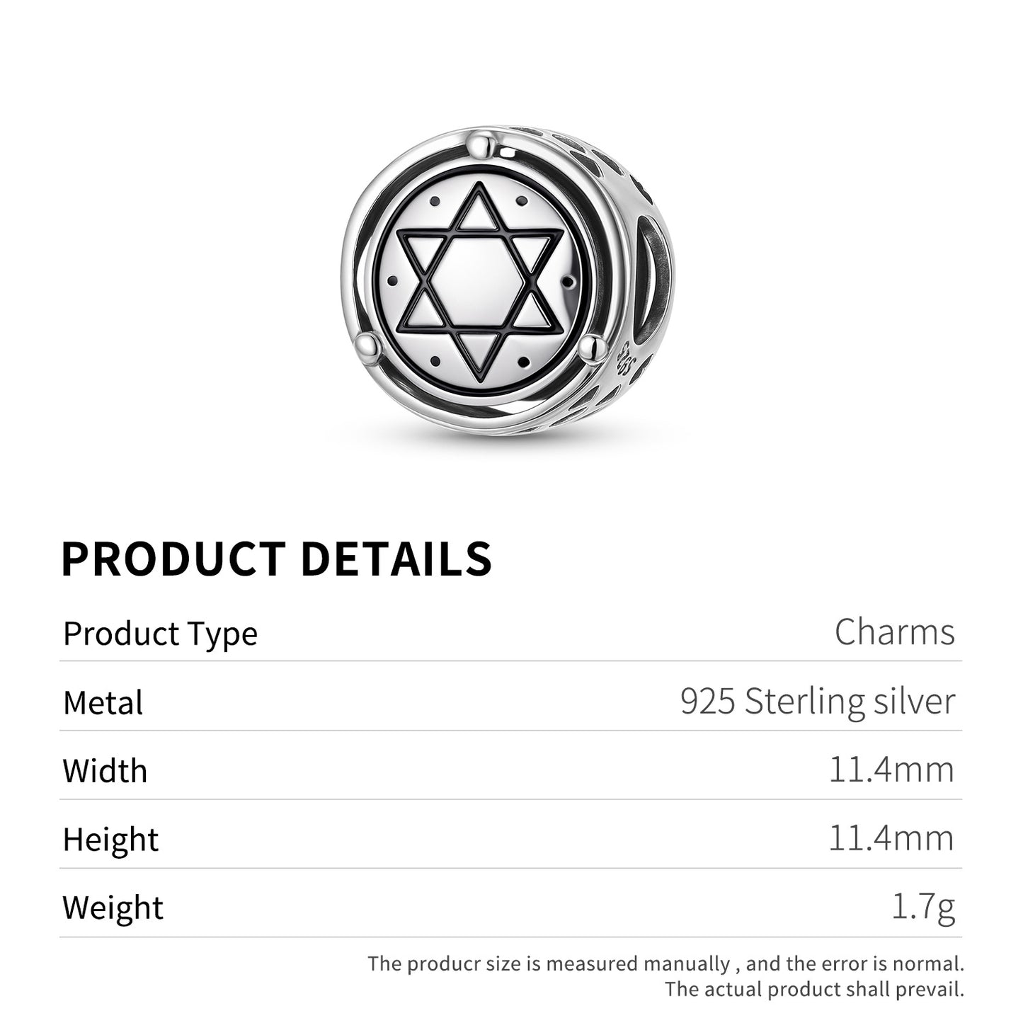 Planderful Jewelry Sterling Silver Beaded Bracelet Pendant