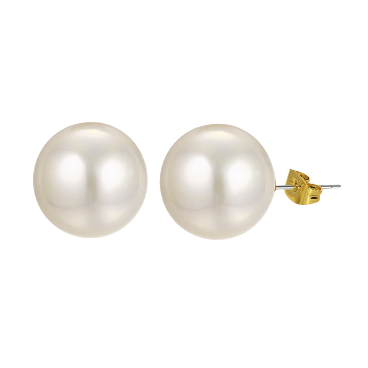 925 Silver Needles Glass Bead Stud Earrings Girls Ins Style