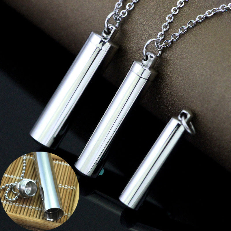 Planderful Perfume Bottle Necklace Unisex Stainless Steel Openable Capsule For Scent Memory And Message Gift