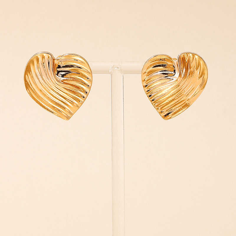 Exaggerated Metal Love Earrings - Vienna Verve Collection