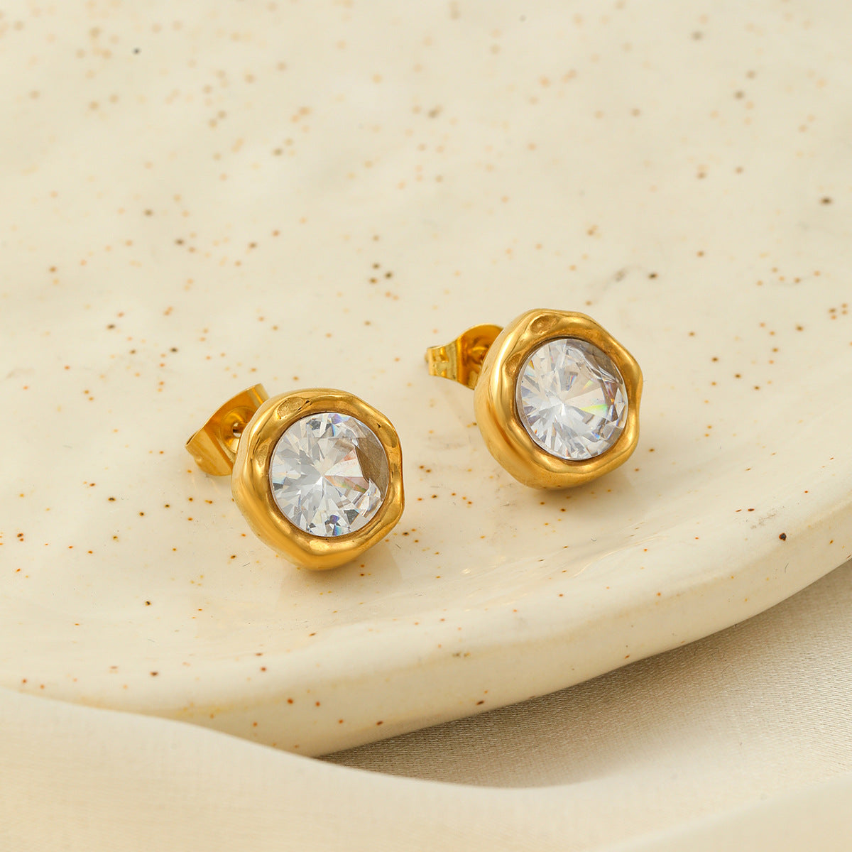 Planderful Vienna Verve Stainless Zircon Stud Earrings Women