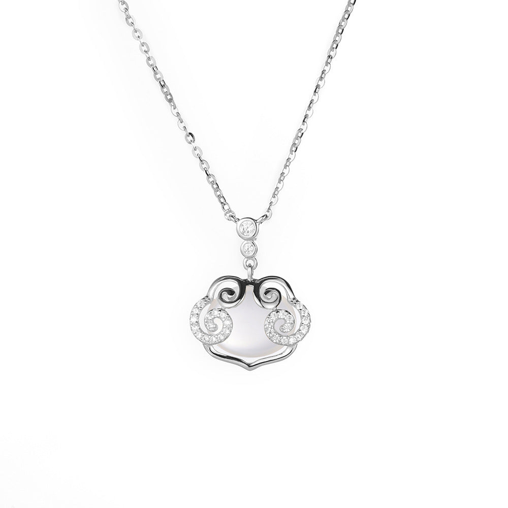 Xiangyun Ruyi Safe Lock S925 Sterling Silver Necklace Gift