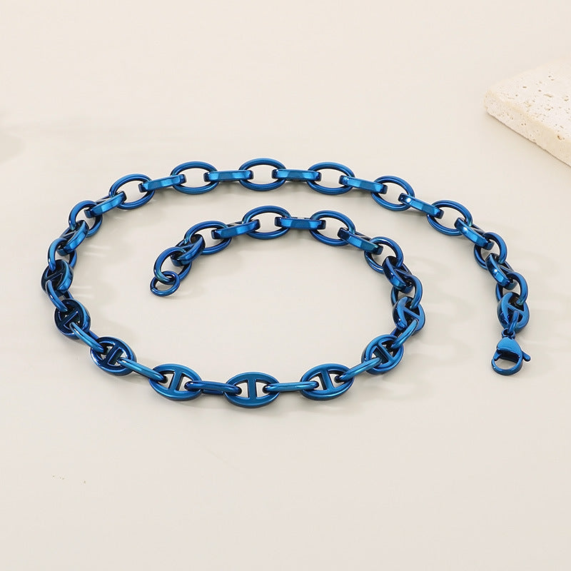 Hip Hop Trend Japanese Bracelet and Necklace Titanium Steel