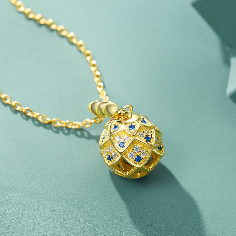 Original S925 Silver Dragon Scale Ball Pendant Necklace