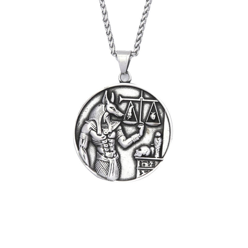 Egyptian Anubis Stainless Steel Men's Pendant Necklace