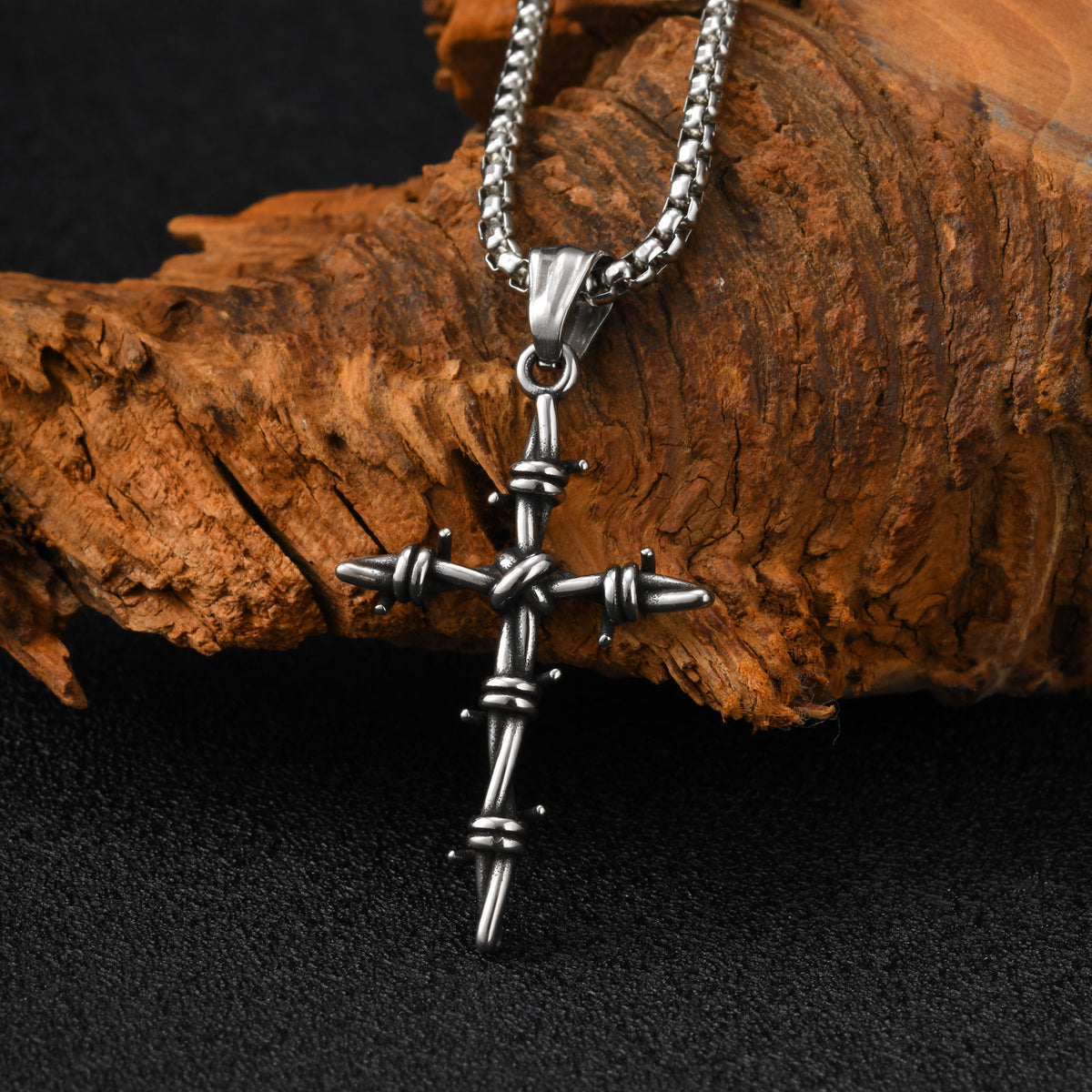Cross Braided Vintage Stainless Steel Pendant for Men