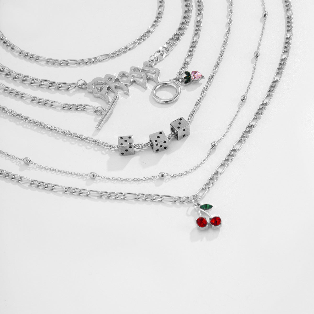 Planderful Vienna Verve Letter Dice Necklace For Women With Colorful Fruit Zircon Set Elegant Statement
