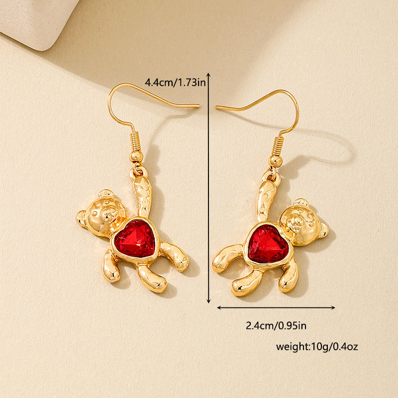 Planderful Vienna Verve Necklace and Earrings Set – Fashionable Red Love Design