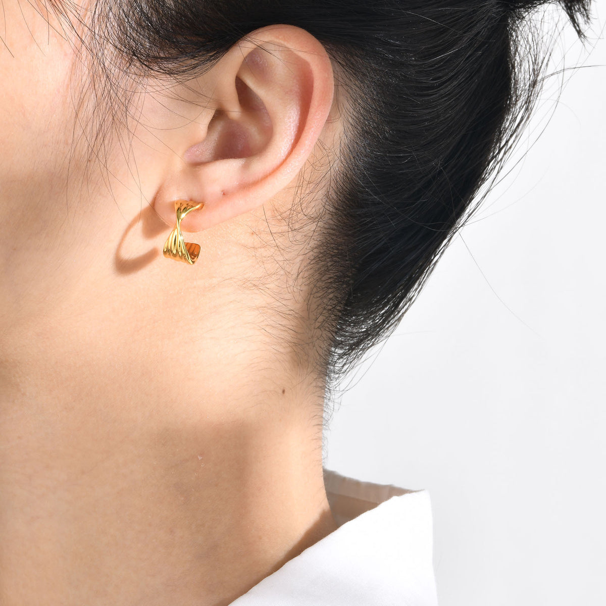 Modern Gold-Tone Stainless Steel Earrings