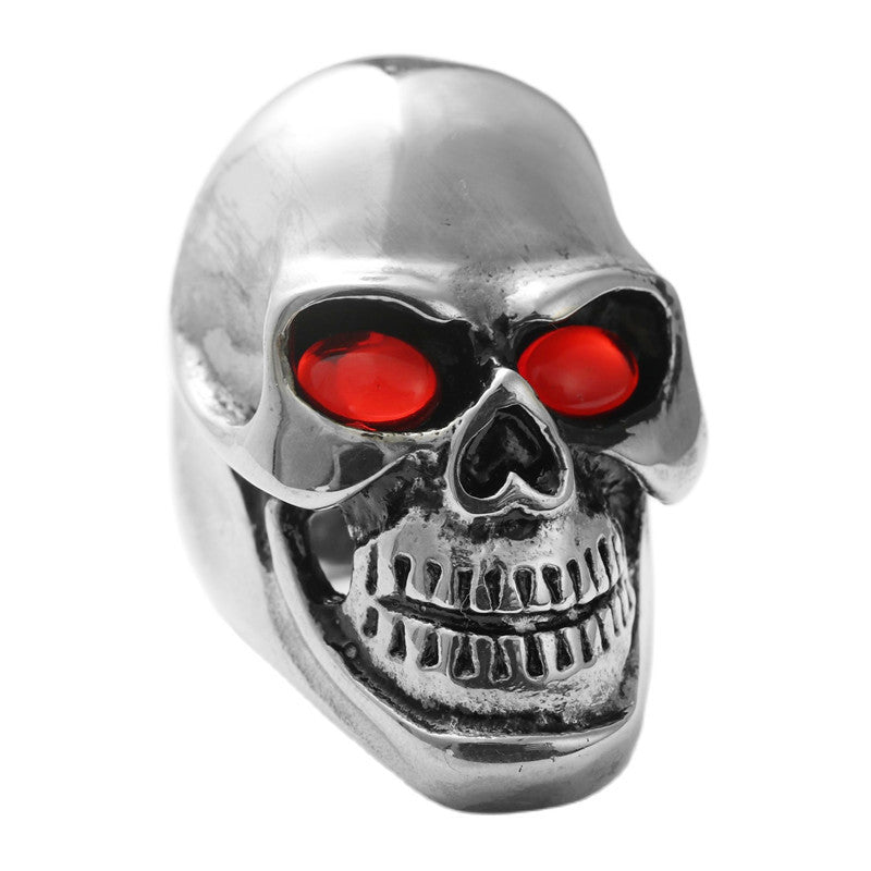 Titanium Steel Skull Ring for Men - Retro Hipster Punk Design in Glossy Finish