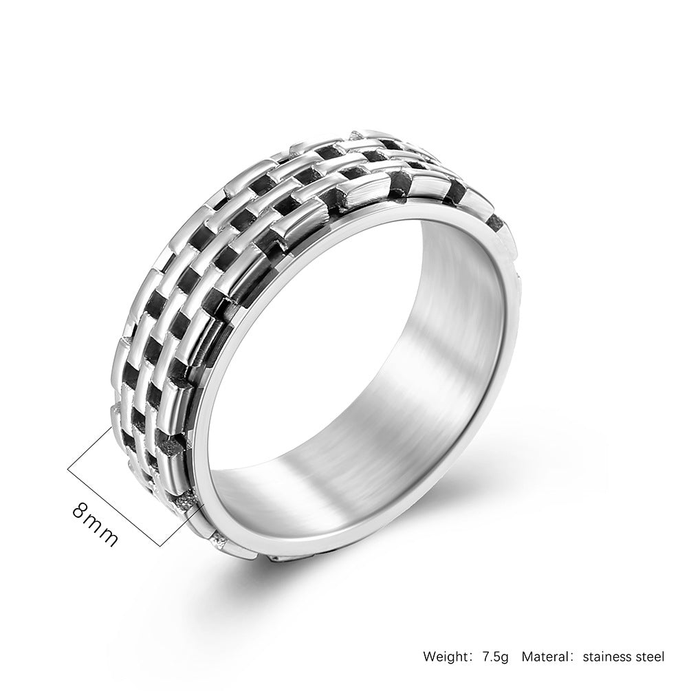 Planderful Rotating Steel Ring For Hip Hop Street Style Enthusiasts Trendsetting Everyday Genie Collection