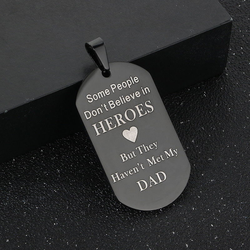 Planderful Personalized Dad Necklace Laser Engraved Gift Men