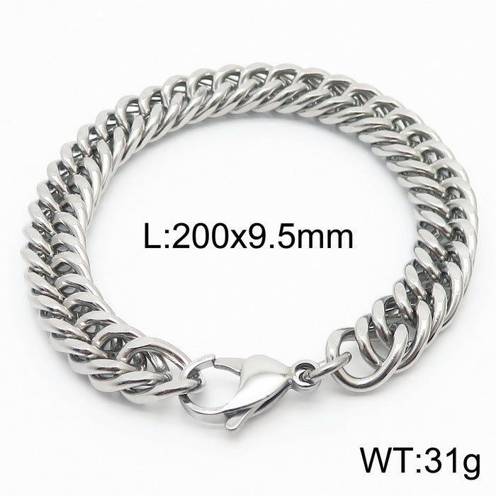 Cool Men's Titanium Steel Does Not Fade Lobster Buckle Bracelet Girls Niche Bracelet A