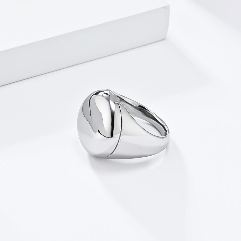 European and American Simple Curved High-Gloss Titanium Steel Ring Gender-Free Fashion Jewelry Wholesale for Men