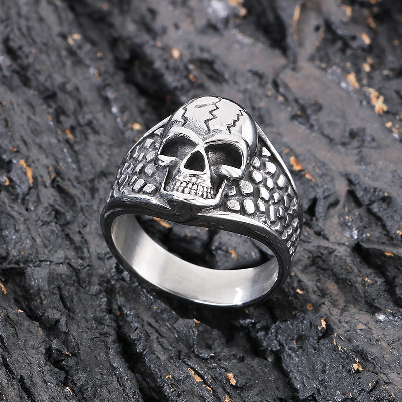 Planderful Ghost Head Skull Ring For Men Stainless Steel