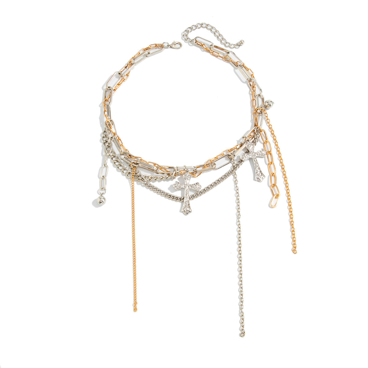 Punk Cross Wrapped Chain Necklace