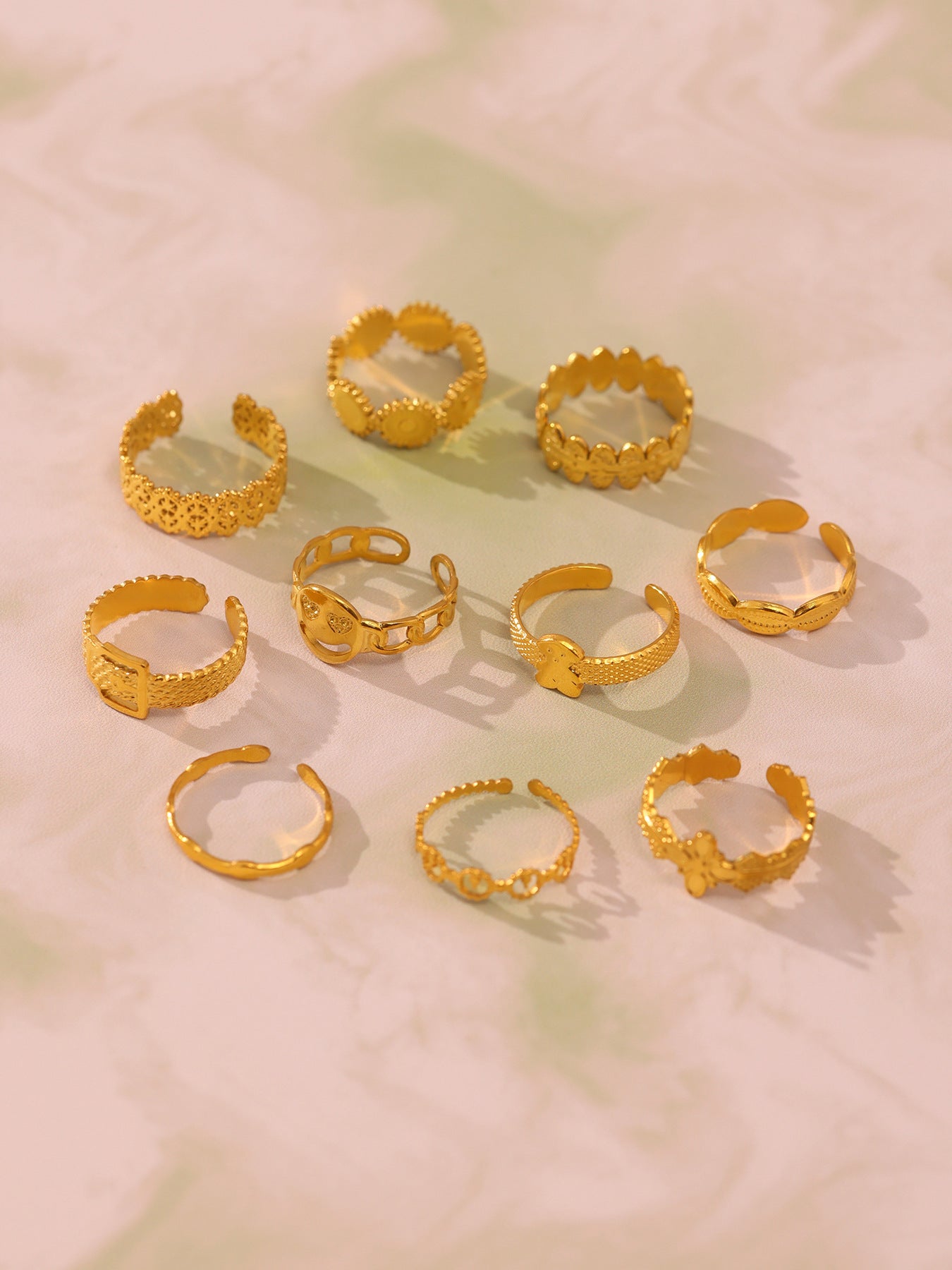 Planderful Geometric Opening Ring For Women Stainless Steel