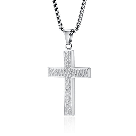 Cross-Border Titanium Steel Cross Necklace for Men