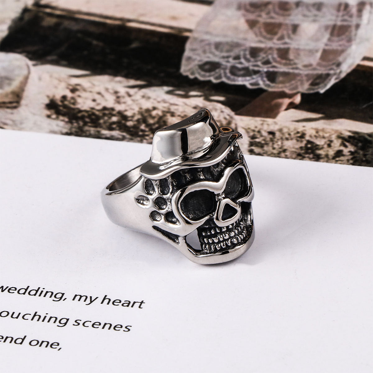 Skull Titanium Steel Mens Ring Trendy Cool Jewelry Size 7 12