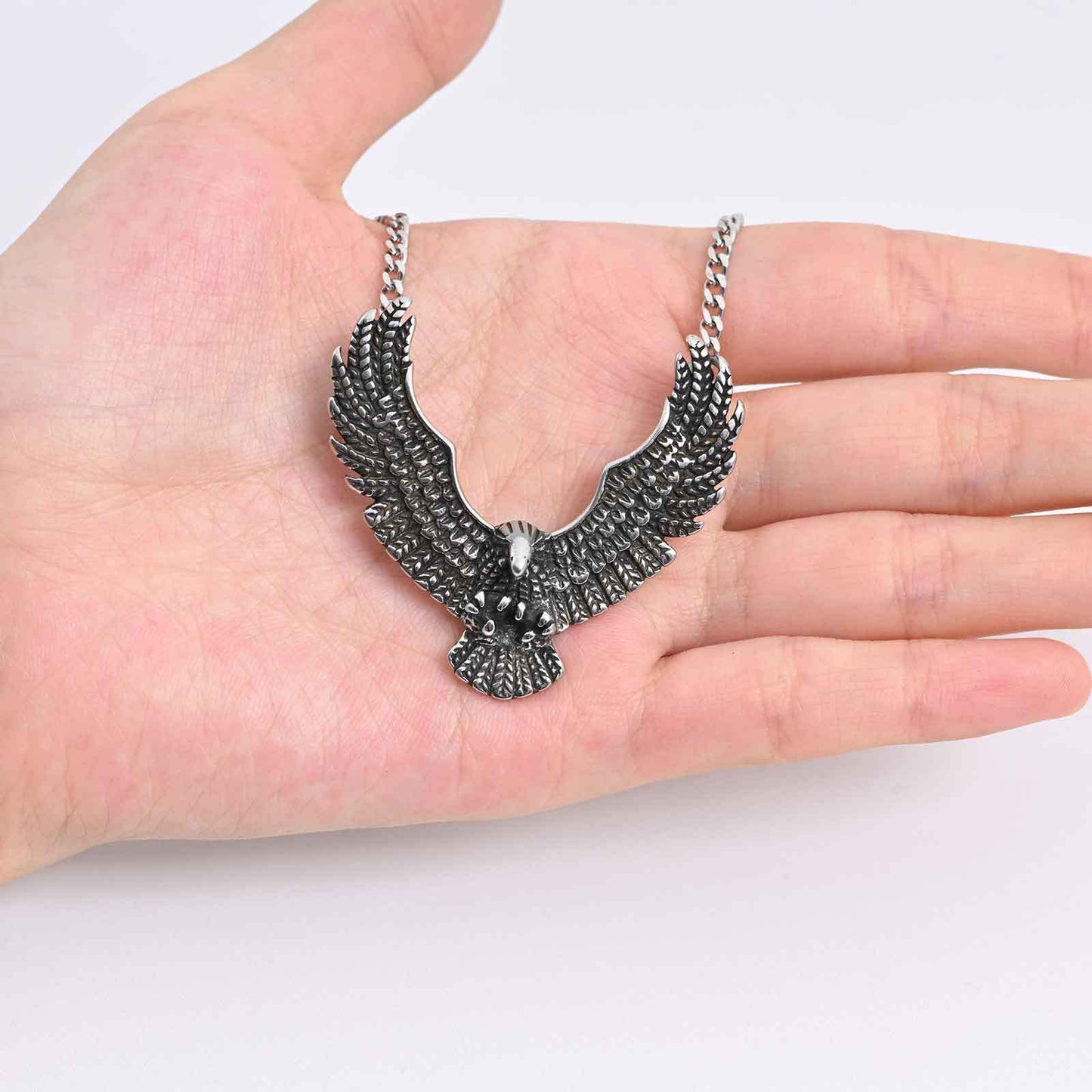 Planderful Mens Stainless Steel Eagle Pendant Trendy