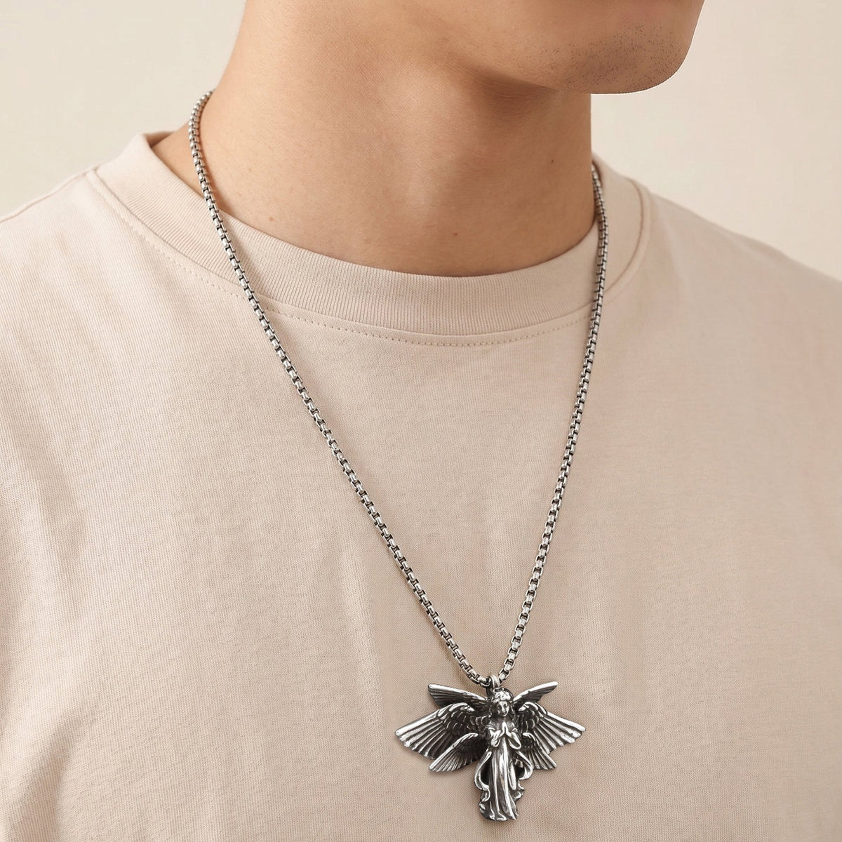Hot-Selling Stainless Steel Men's Street Dark Locomotive Daily Stacking Wearing Dark Necklace