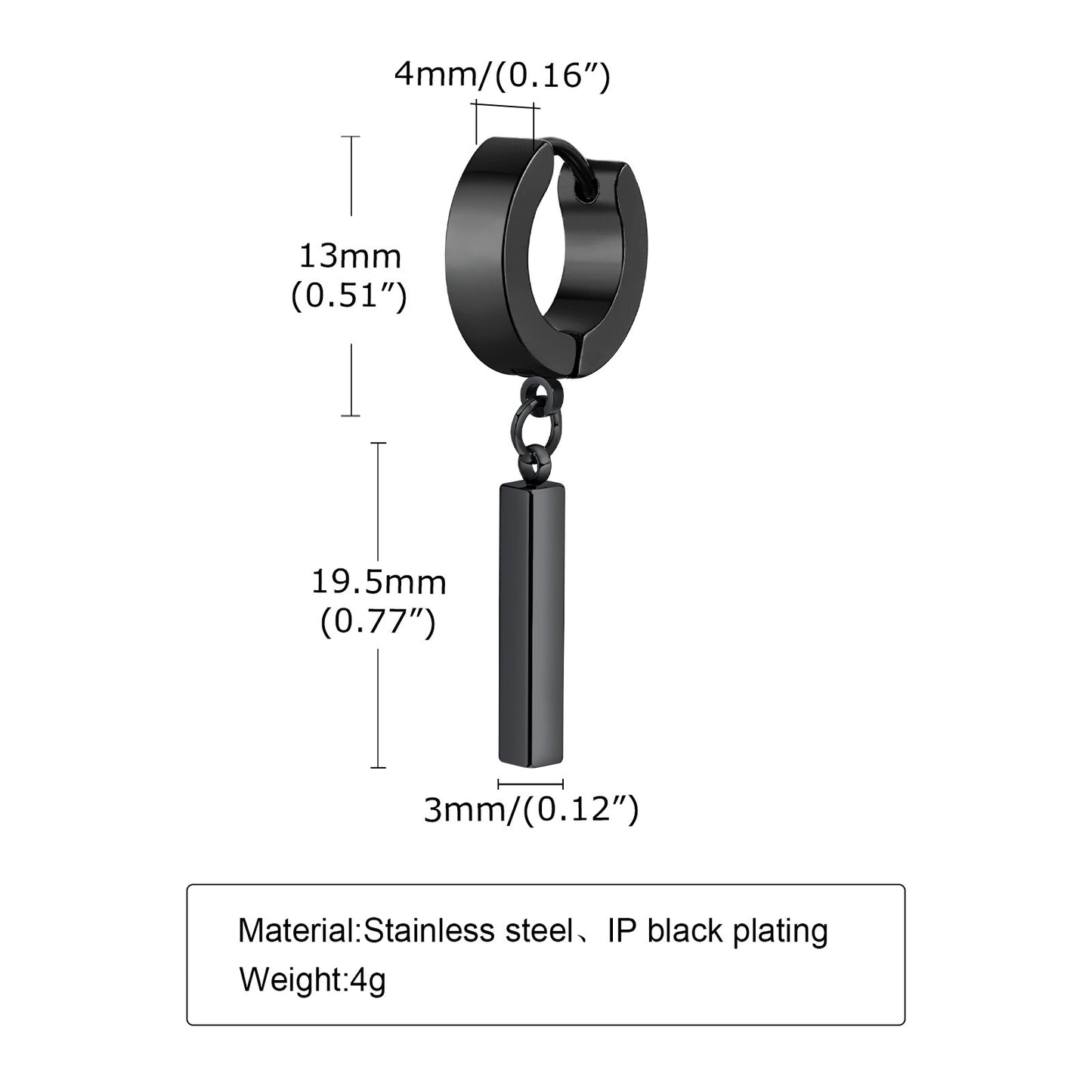 Wholesale Earrings Stainless Steel Geometric Earclips for Men