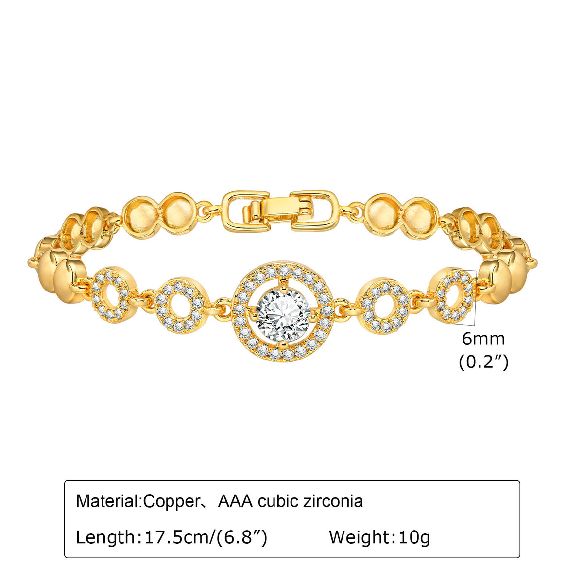 Heart Flower Zircon Stainless Steel Bracelet for Women