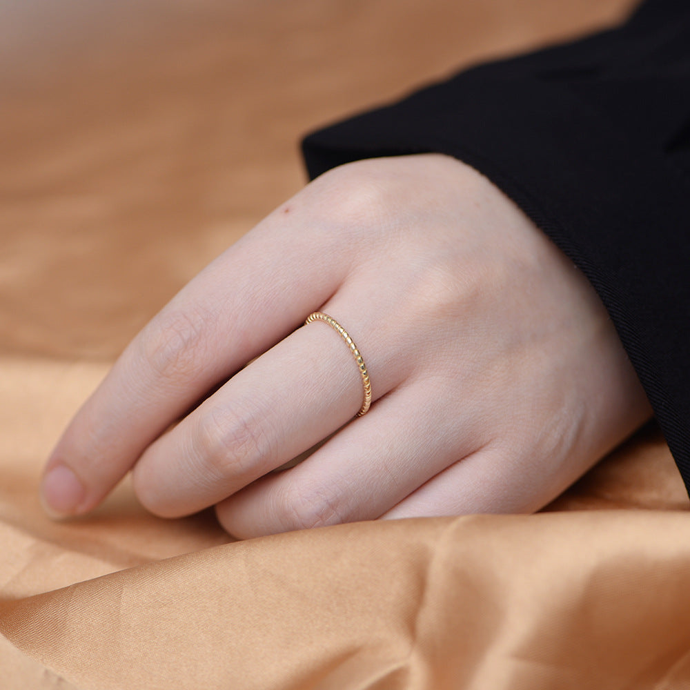 Screw Striation Design Sterling Silver Ring