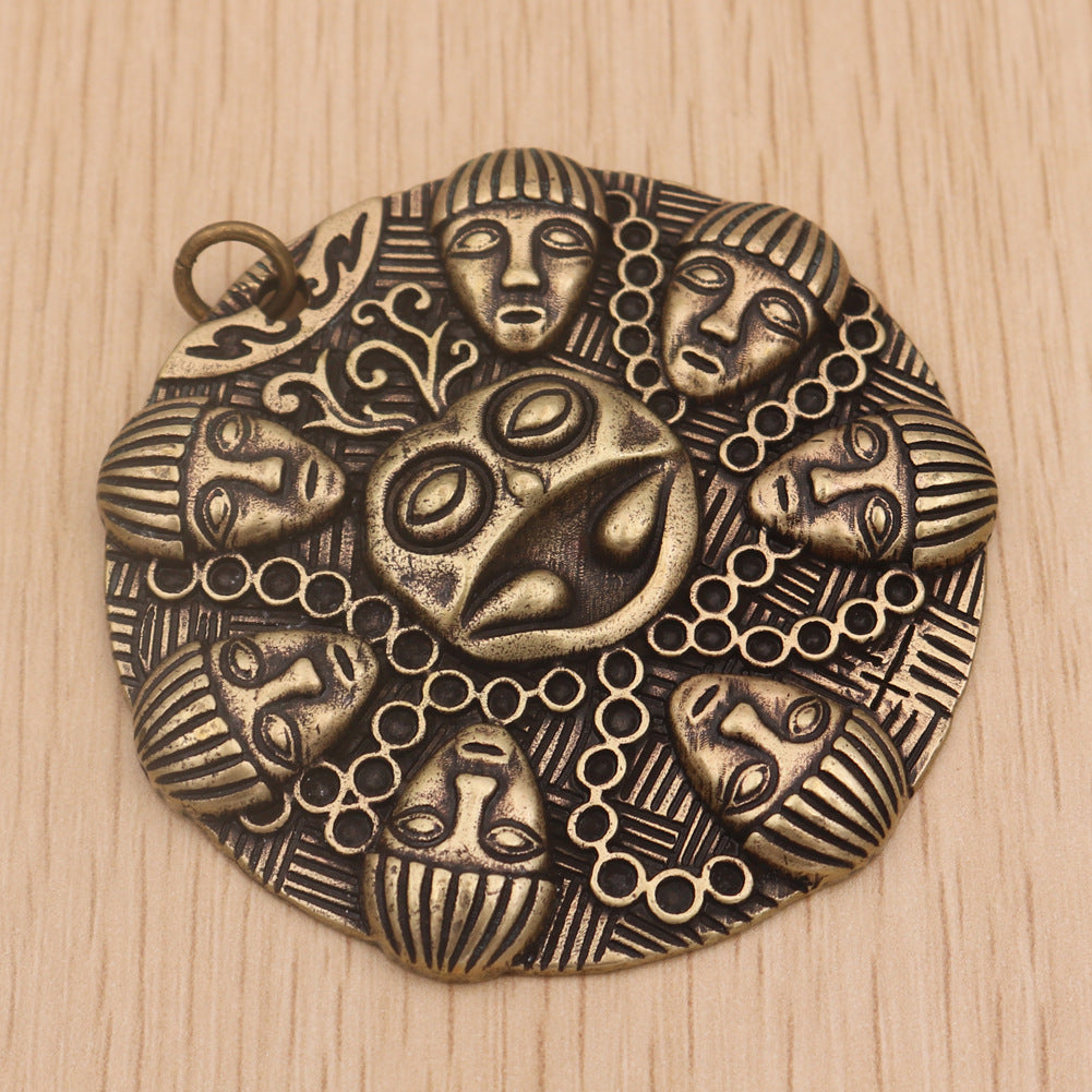 Viking OgmaMedallion Round Metal Pendant Necklace for Men - Norse Legacy Collection