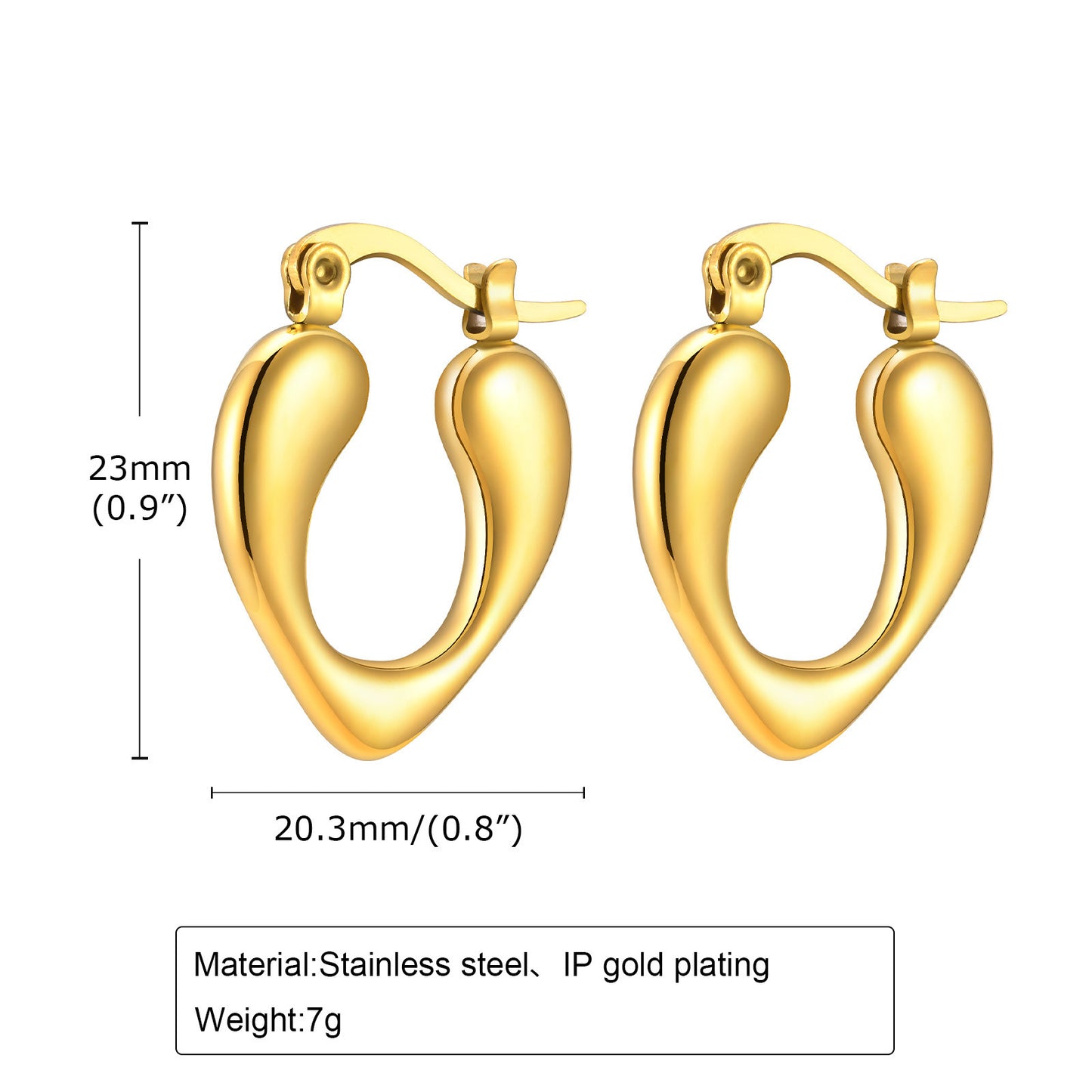 Fashion Personalized Women's Stainless Steel 18K Gold Earrings