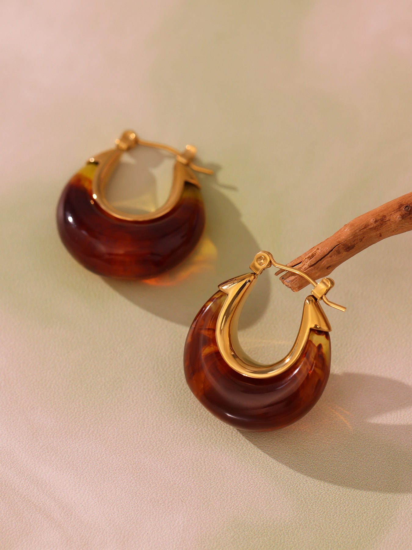 Planderful Moon U Earrings Resin Translucent For Daily Wear