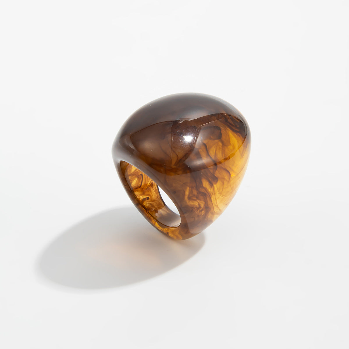 Planderful Collection Resin Ring Vienna Verve Bold Color Smudge Geometric Wide Statement Unisex Jewelry