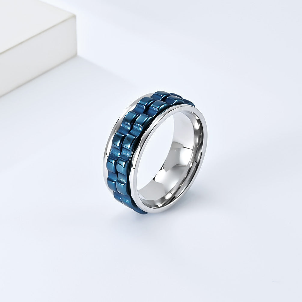 Planderful Everyday Genie Rotating Gear Ring Stainless Steel Stress Relief Unisex Ring Size 7 12