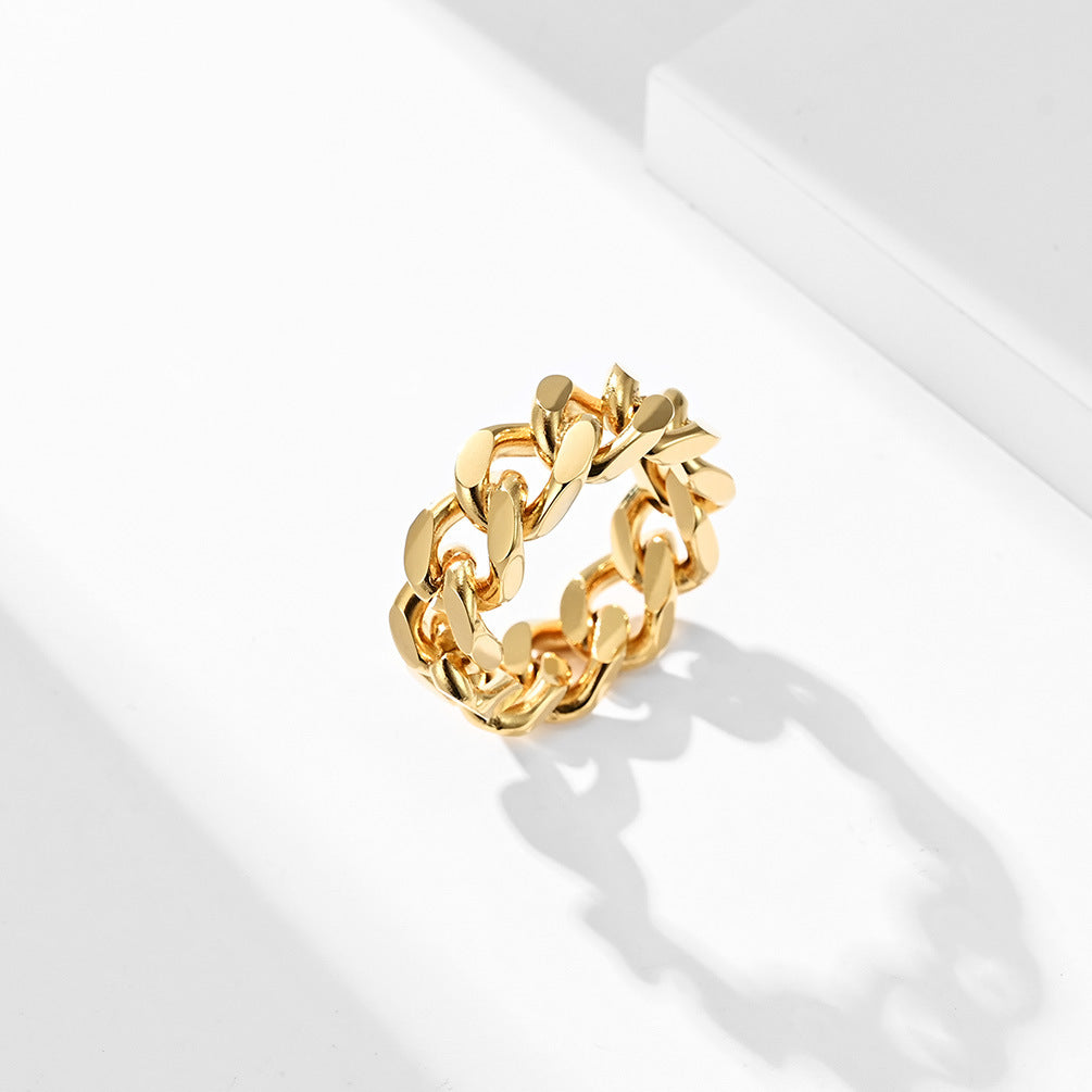 European and American Trendy Titanium Steel Chain Ring