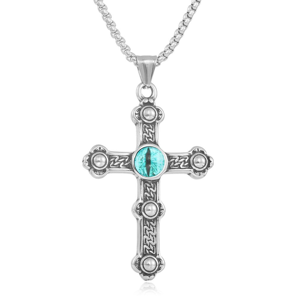 European And American Stainless Steel Cross Eye Pendant