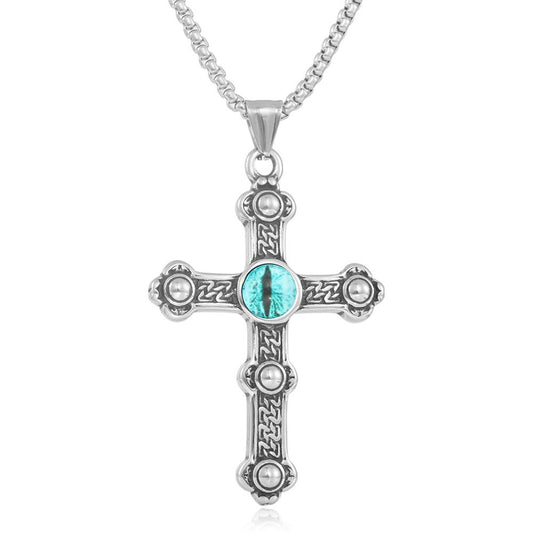 European And American Stainless Steel Cross Eye Pendant